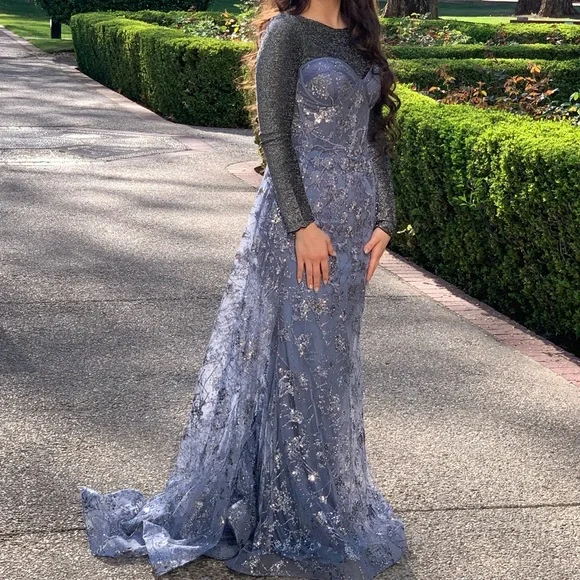 Dresses | Smoke Blue Gown | Poshmark